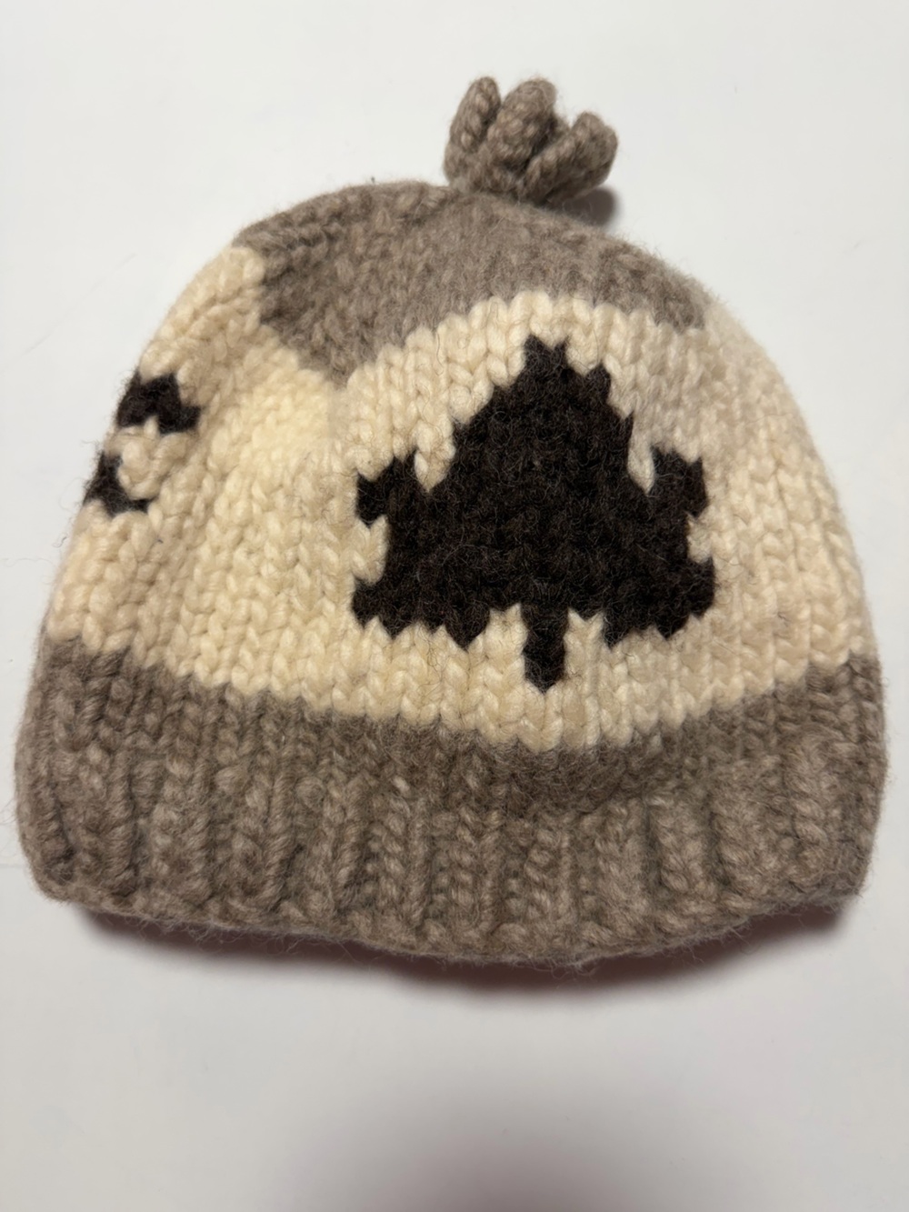 Hand knit cowichan 100% wool hat made in Canada